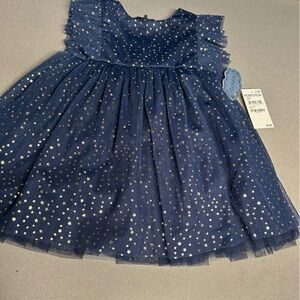 Popatu Midnight Blue Dress with Gold Stars